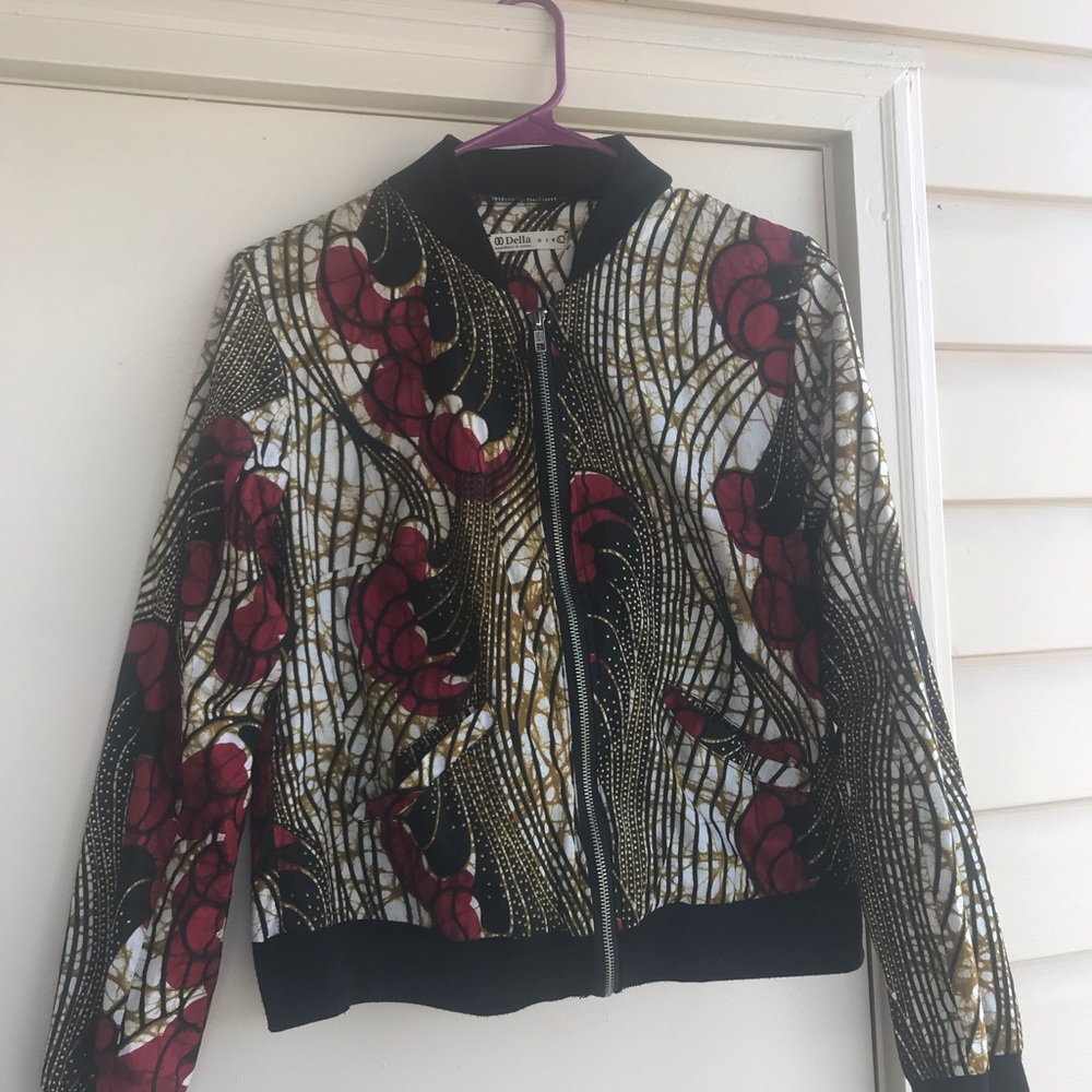 Ankara print bomber jacket